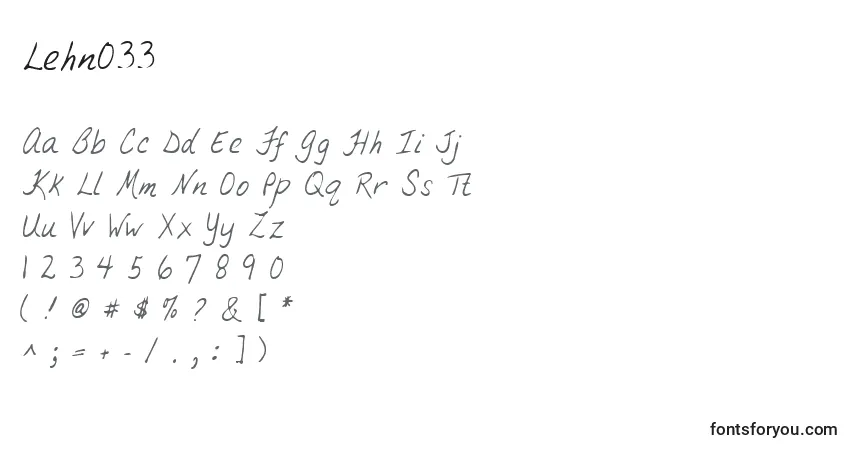 A fonte Lehn033 – alfabeto, números, caracteres especiais