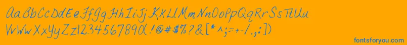 Lehn033 Font – Blue Fonts on Orange Background