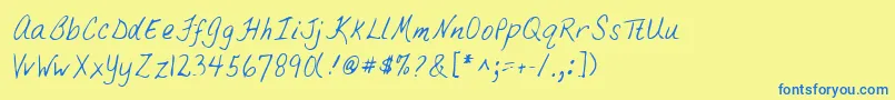 Lehn033 Font – Blue Fonts on Yellow Background