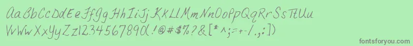 フォントLehn033 – 緑の背景に灰色の文字