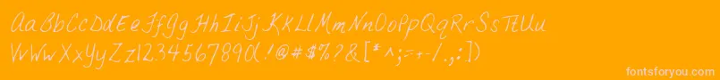 フォントLehn033 – オレンジの背景にピンクのフォント