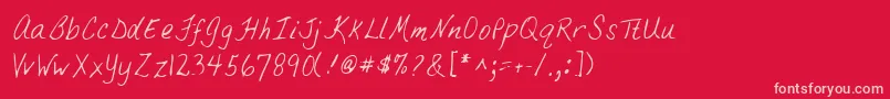Lehn033 Font – Pink Fonts on Red Background