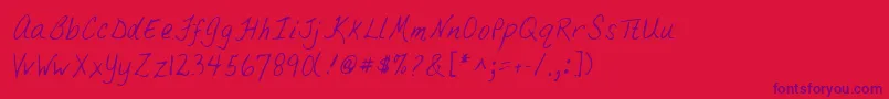 Lehn033 Font – Purple Fonts on Red Background