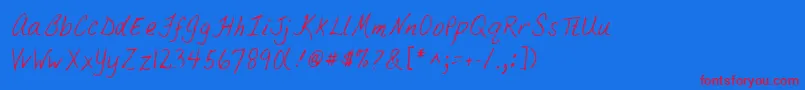 Lehn033 Font – Red Fonts on Blue Background