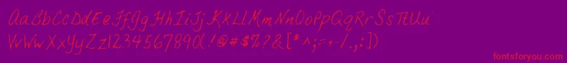 Lehn033-Schriftart – Rote Schriften auf violettem Hintergrund