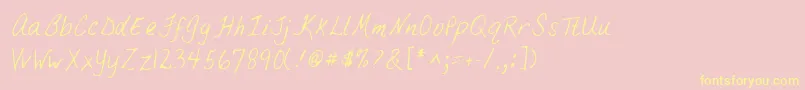 Lehn033 Font – Yellow Fonts on Pink Background