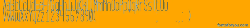 AegFlyonNow-Schriftart – Blaue Schriften auf orangefarbenem Hintergrund