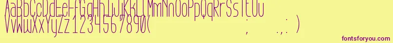 AegFlyonNow Font – Purple Fonts on Yellow Background