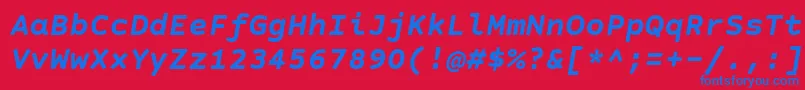 CourierPrimeSansBoldItalic Font – Blue Fonts on Red Background