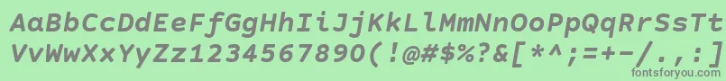 CourierPrimeSansBoldItalic Font – Gray Fonts on Green Background