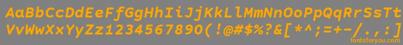 フォントCourierPrimeSansBoldItalic – オレンジの文字は灰色の背景にあります。
