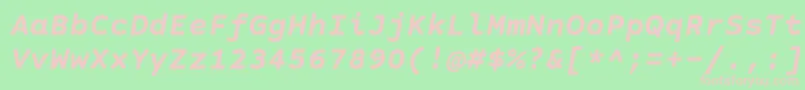 CourierPrimeSansBoldItalic Font – Pink Fonts on Green Background