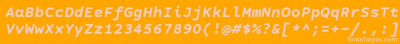 CourierPrimeSansBoldItalic Font – Pink Fonts on Orange Background