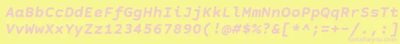 CourierPrimeSansBoldItalic Font – Pink Fonts on Yellow Background