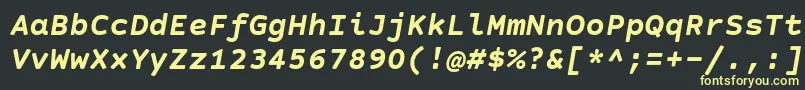CourierPrimeSansBoldItalic Font – Yellow Fonts on Black Background