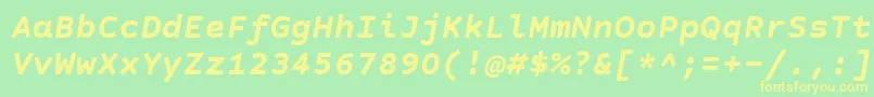 CourierPrimeSansBoldItalic Font – Yellow Fonts on Green Background
