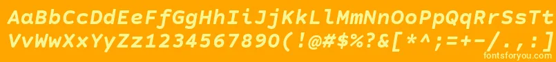 CourierPrimeSansBoldItalic Font – Yellow Fonts on Orange Background