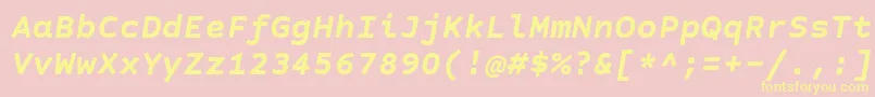 CourierPrimeSansBoldItalic Font – Yellow Fonts on Pink Background
