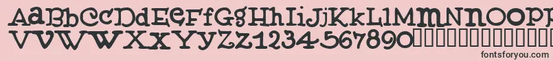 Muffy-Schriftart – Schwarze Schriften auf rosa Hintergrund