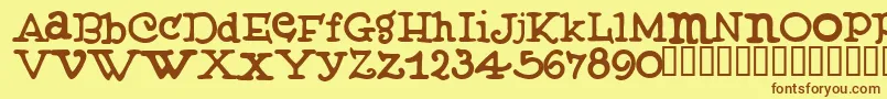 Muffy Font – Brown Fonts on Yellow Background