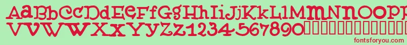 Muffy Font – Red Fonts on Green Background