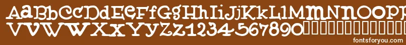 Muffy Font – White Fonts on Brown Background