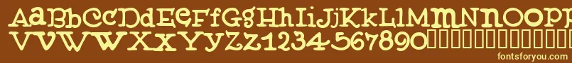 Muffy Font – Yellow Fonts on Brown Background