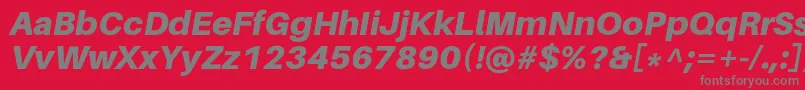 フォントAileronBlackitalic – 赤い背景に灰色の文字