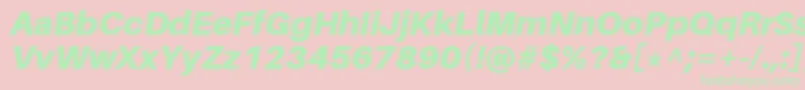 AileronBlackitalic Font – Green Fonts on Pink Background