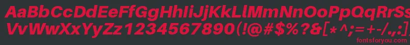 Czcionka AileronBlackitalic – czerwone czcionki na czarnym tle
