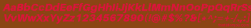 Czcionka AileronBlackitalic – czerwone czcionki na brązowym tle