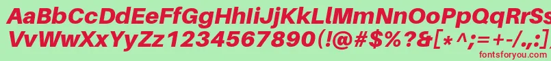 AileronBlackitalic Font – Red Fonts on Green Background