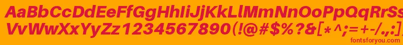 フォントAileronBlackitalic – オレンジの背景に赤い文字