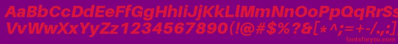 フォントAileronBlackitalic – 紫の背景に赤い文字