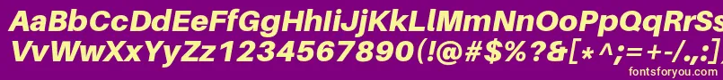 AileronBlackitalic Font – Yellow Fonts on Purple Background