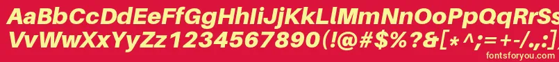 フォントAileronBlackitalic – 黄色の文字、赤い背景