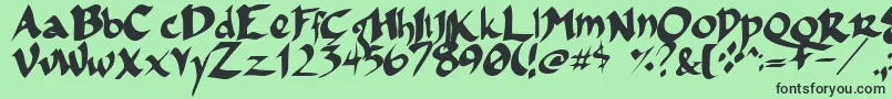Fsoincom Font – Black Fonts on Green Background