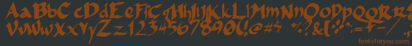Fsoincom-Schriftart – Braune Schriften auf schwarzem Hintergrund