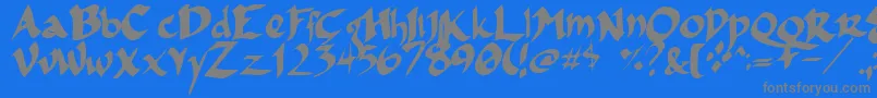 フォントFsoincom – 青い背景に灰色の文字