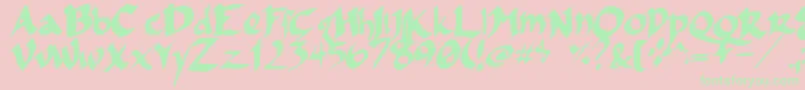 Fsoincom-Schriftart – Grüne Schriften auf rosa Hintergrund
