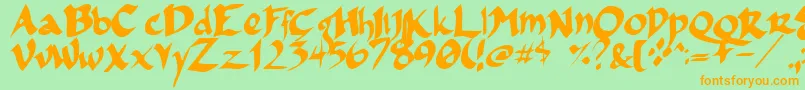 Fsoincom Font – Orange Fonts on Green Background