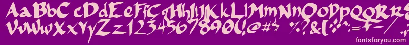 Fsoincom Font – Pink Fonts on Purple Background