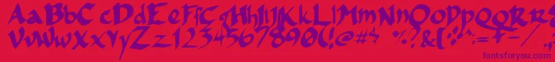 Fsoincom Font – Purple Fonts on Red Background