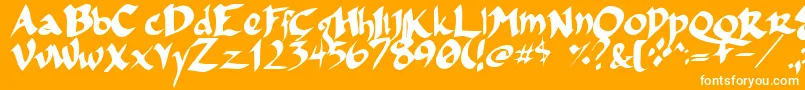 Fsoincom Font – White Fonts on Orange Background