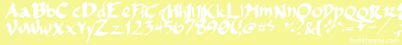 Fsoincom Font – White Fonts on Yellow Background