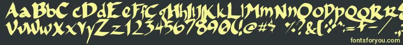 Fsoincom Font – Yellow Fonts on Black Background