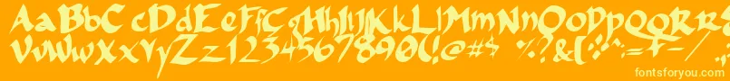 Fsoincom Font – Yellow Fonts on Orange Background