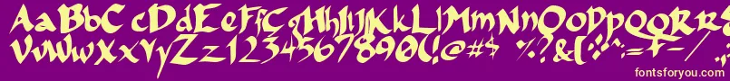 Fsoincom Font – Yellow Fonts on Purple Background