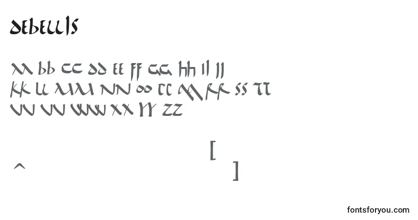 Czcionka DeBellis – alfabet, cyfry, specjalne znaki