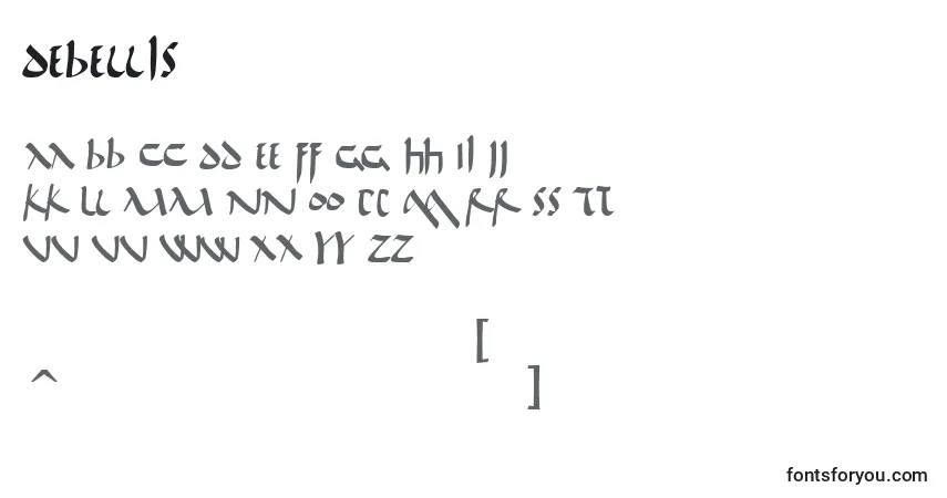 Schriftart DeBellis – Alphabet, Zahlen, spezielle Symbole